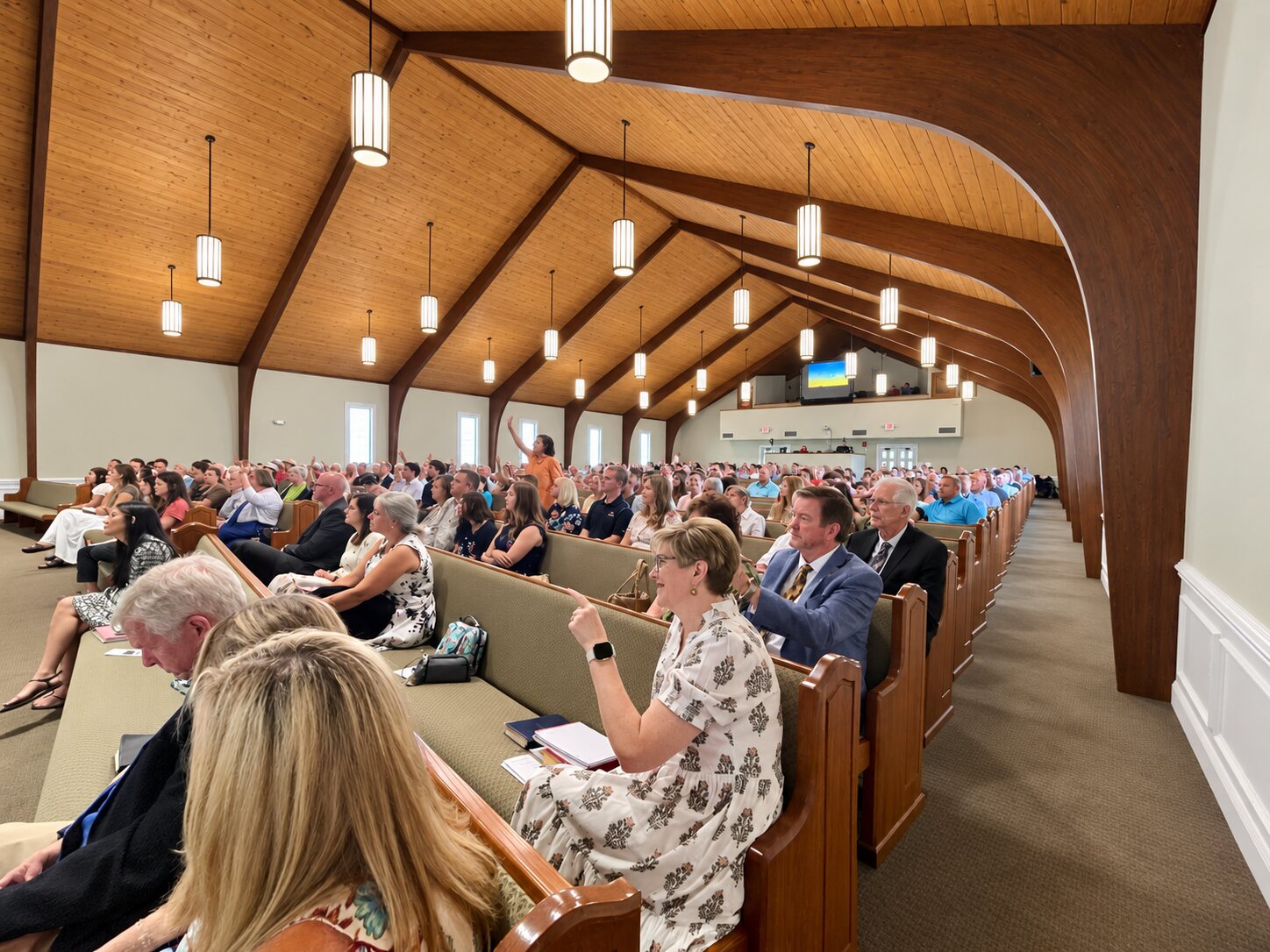 The Holly Creek congregation gathered for worship