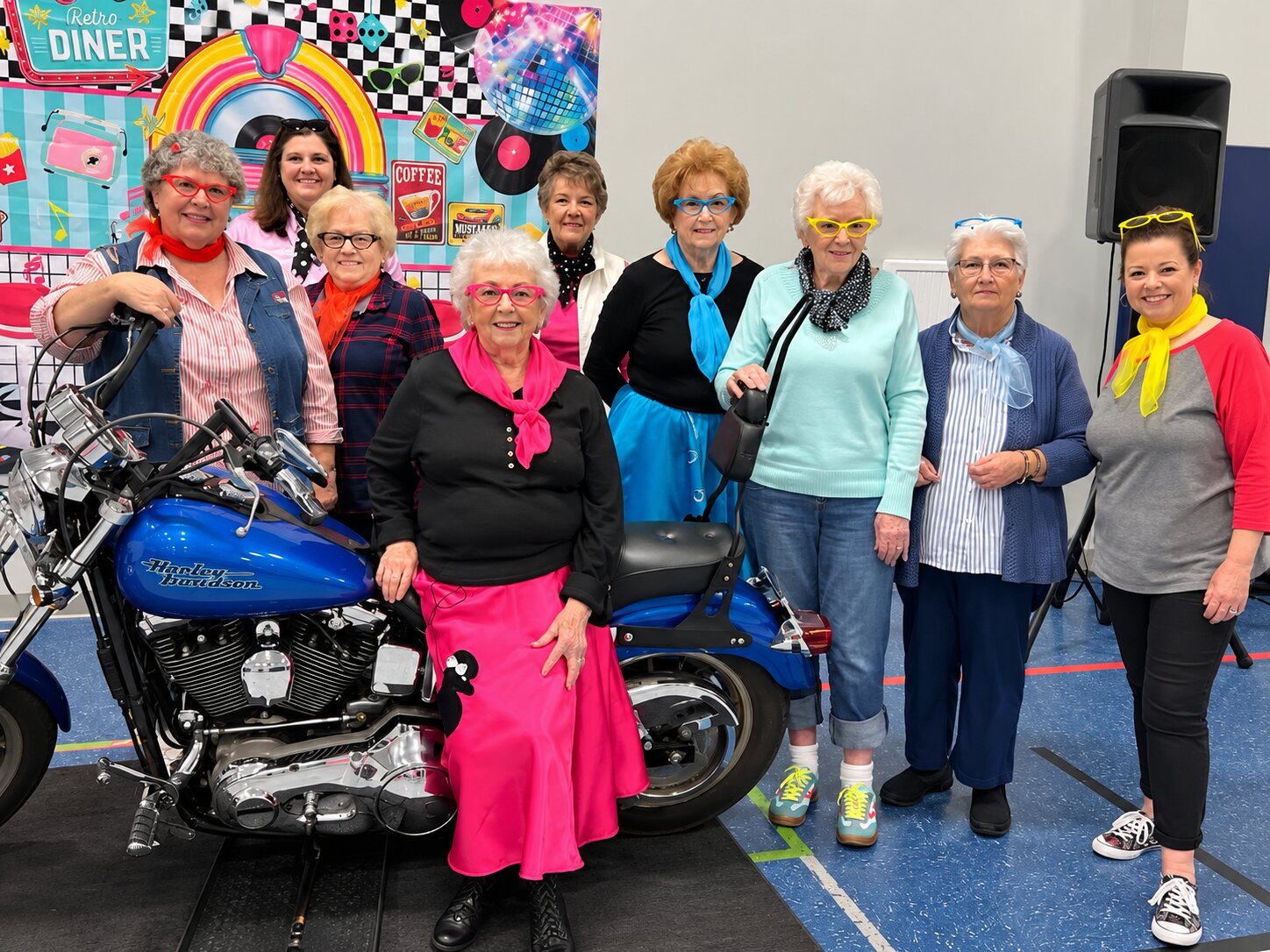 Senior adults enjoying fellowship at a church event
